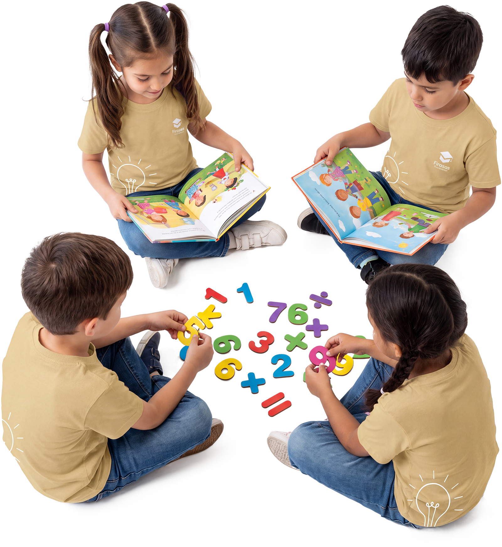 Children reading and learning together